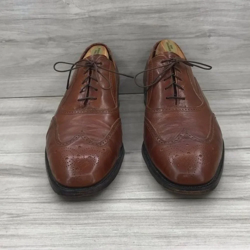Florsheim Oxfords Men's 10.5 B Brogue Brown Leather Wingtip Dress Shoes